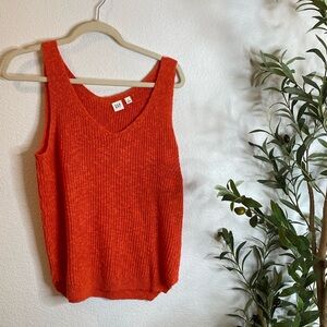 trending neon crochet knit tank size small
